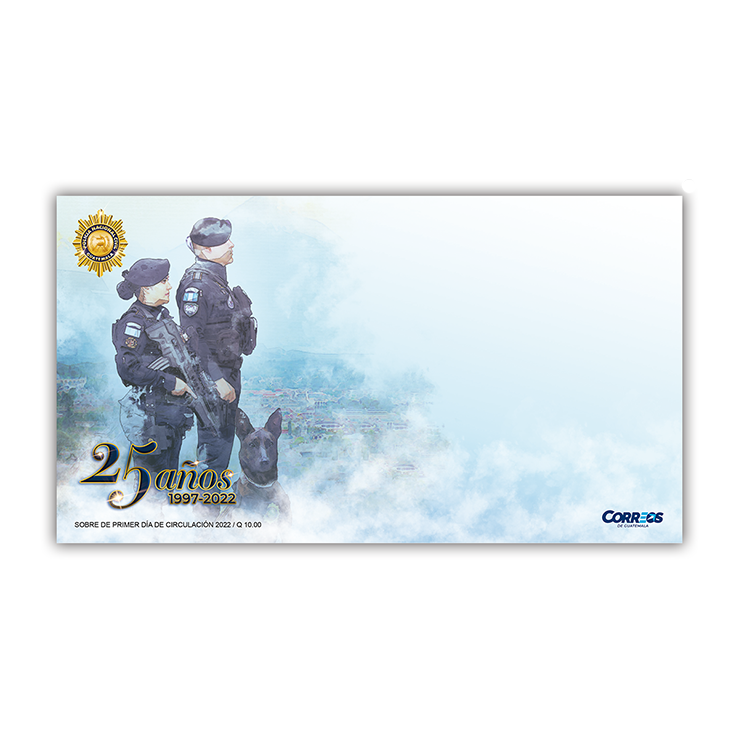 Sobre de Primer Día de Circulación -  25 Años Policia Nacional Civil