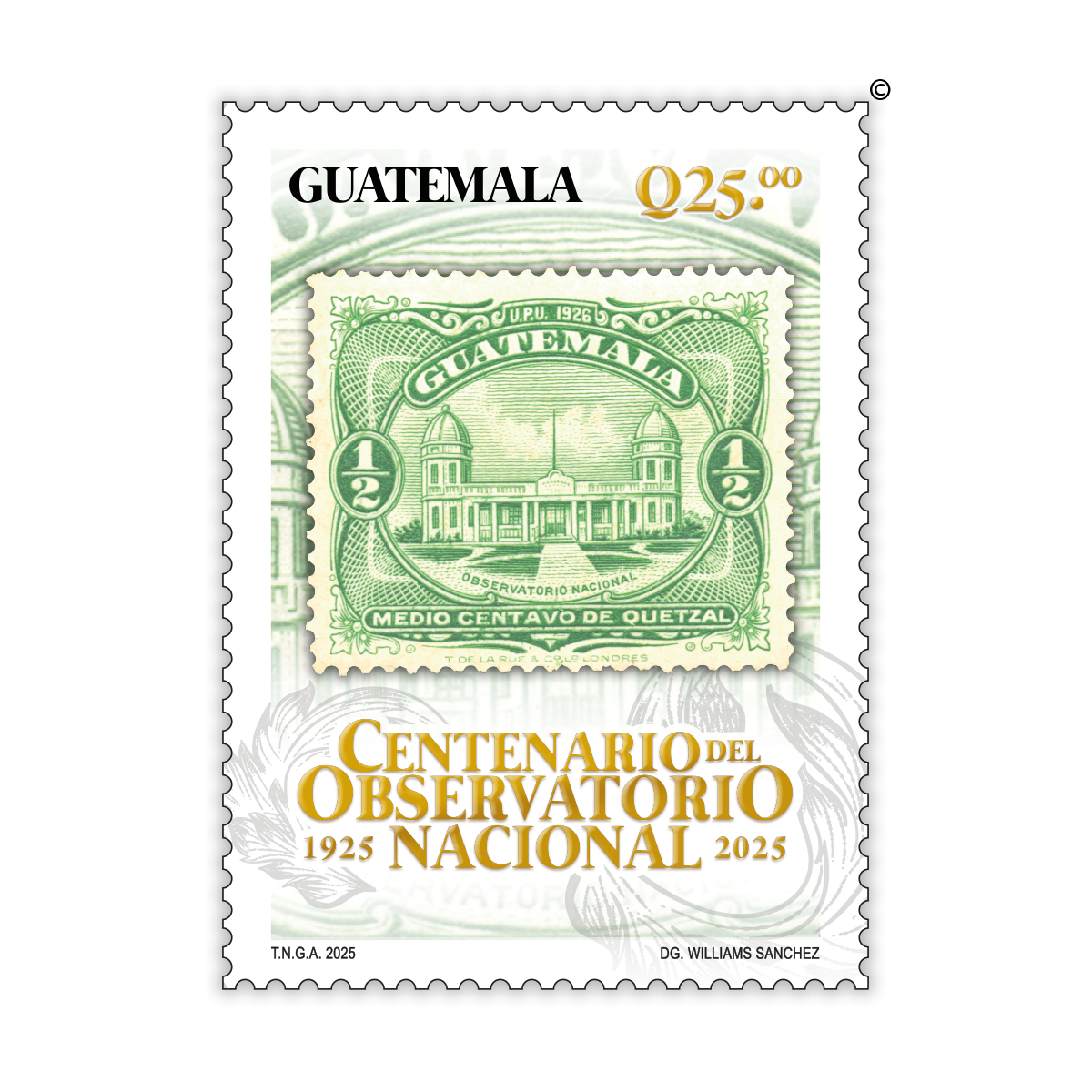 Sellos Postales - Centenario del Observatorio Nacional 1925-2025