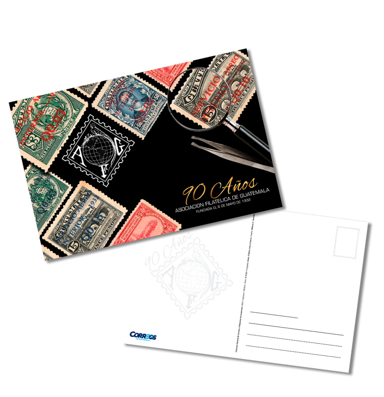 90 Años de la Asociación Filatélica de Guatemala - Tarjeta postal