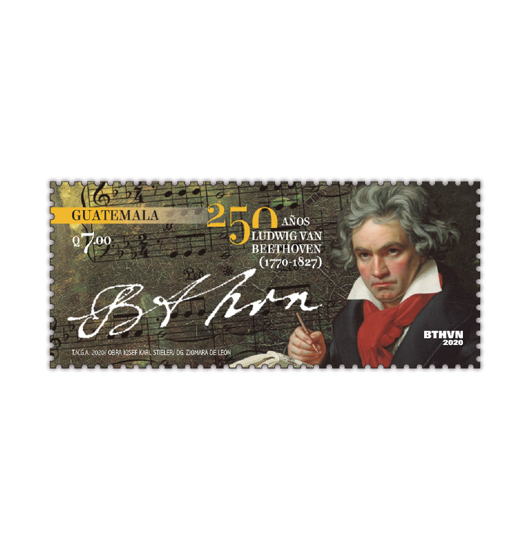 250 Años de Ludwig Van Beethoven (1770-1927) - Sello Conmemorativo