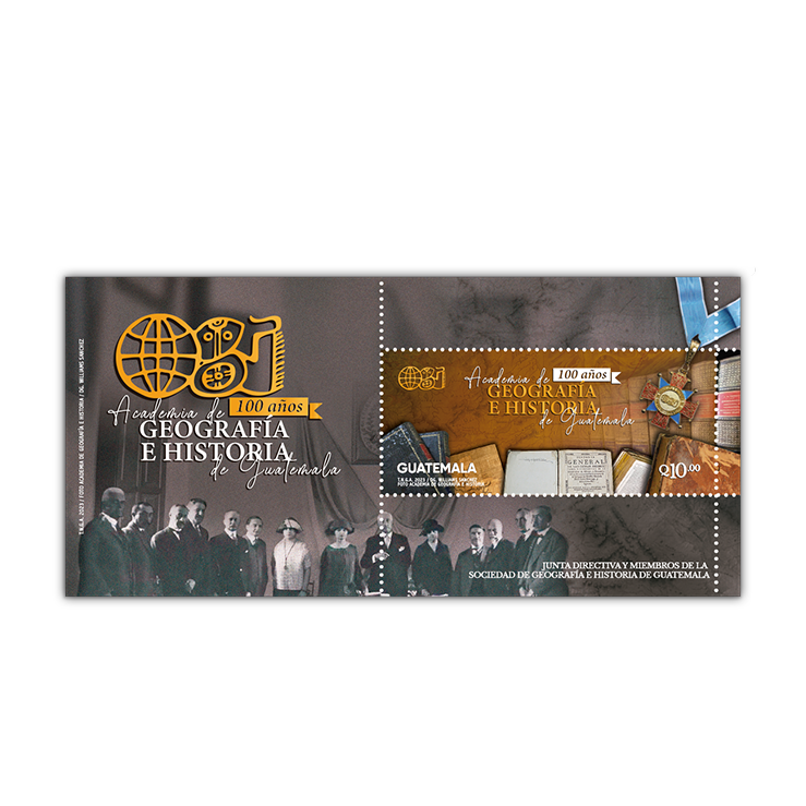 Hoja Miniatura -  100 Años Academia de Geografía e Historia de Guatemala