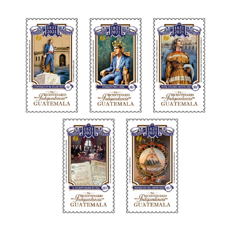 Sellos Postales - Bicentenario de la Independencia de Guatemala/Período Independentista 1813-1840