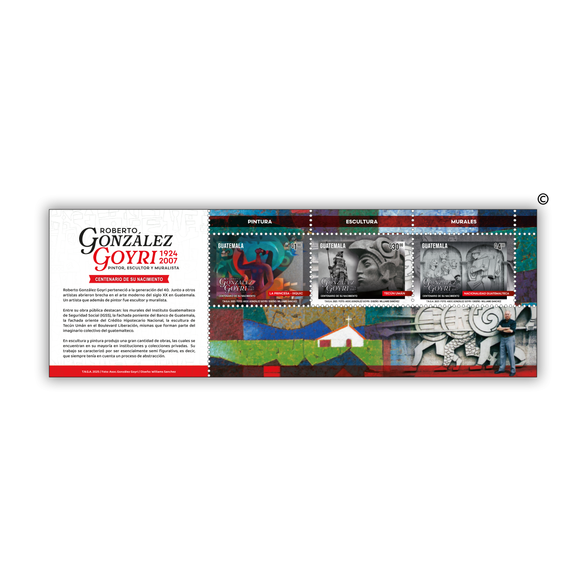 Hoja Miniatura - Roberto Gonzalez Goyry, Centenario de su Nacimiento 1924-2007