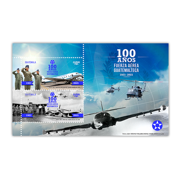 Hoja Miniatura - 100 Años Fuerza Aérea Guatemalteca
