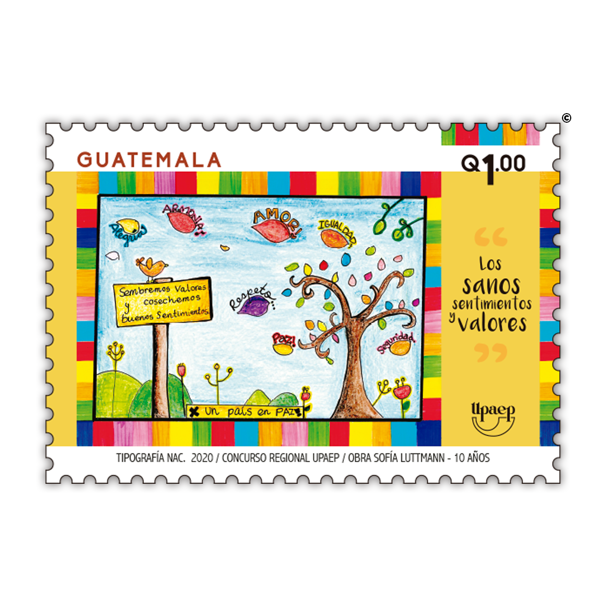 Sellos Postales - Sanos Sentimientos y Valores