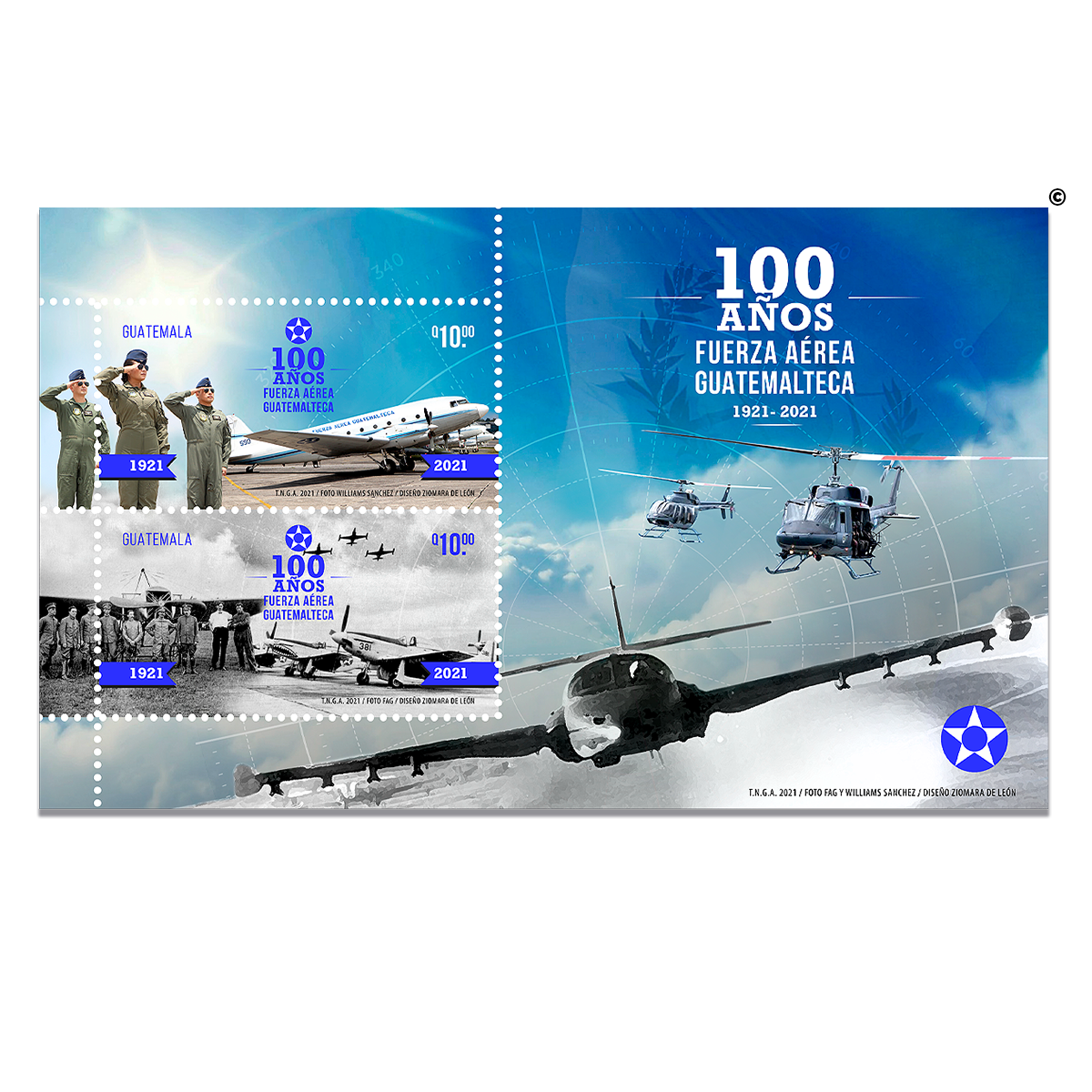 Hoja Miniatura - 100 Años Fuerza Aérea Guatemalteca
