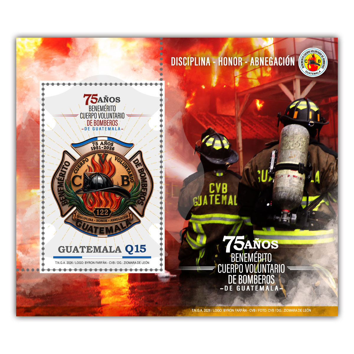 Hoja Miniatura - 75 años del Benemérito Cuerpo Voluntario de Bomberos de Guatemala