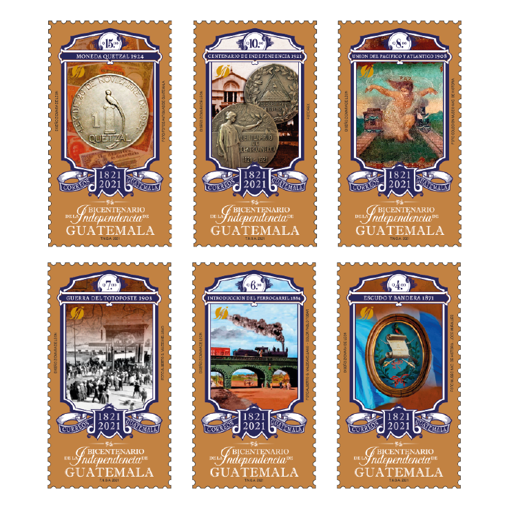 Sellos Postales - "Bicentenario de la Independencia de Guatemala/Período Liberal  1871 - 1944"