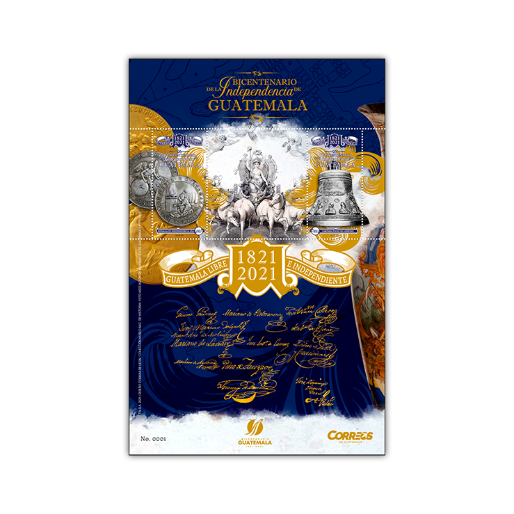 Hoja Miniatura - Bicentenario de la Independencia de Guatemala/Período Contemporáneo 1985 - 2021